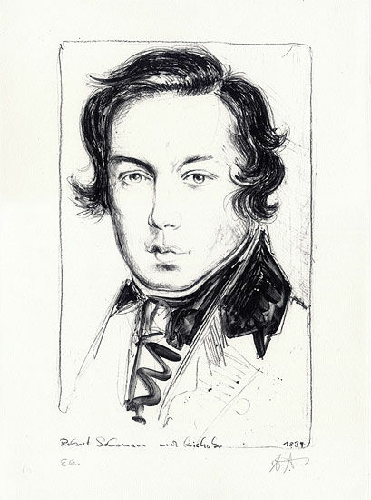 Billede "Robert Schumann", uindrammet von Andreas Noßmann