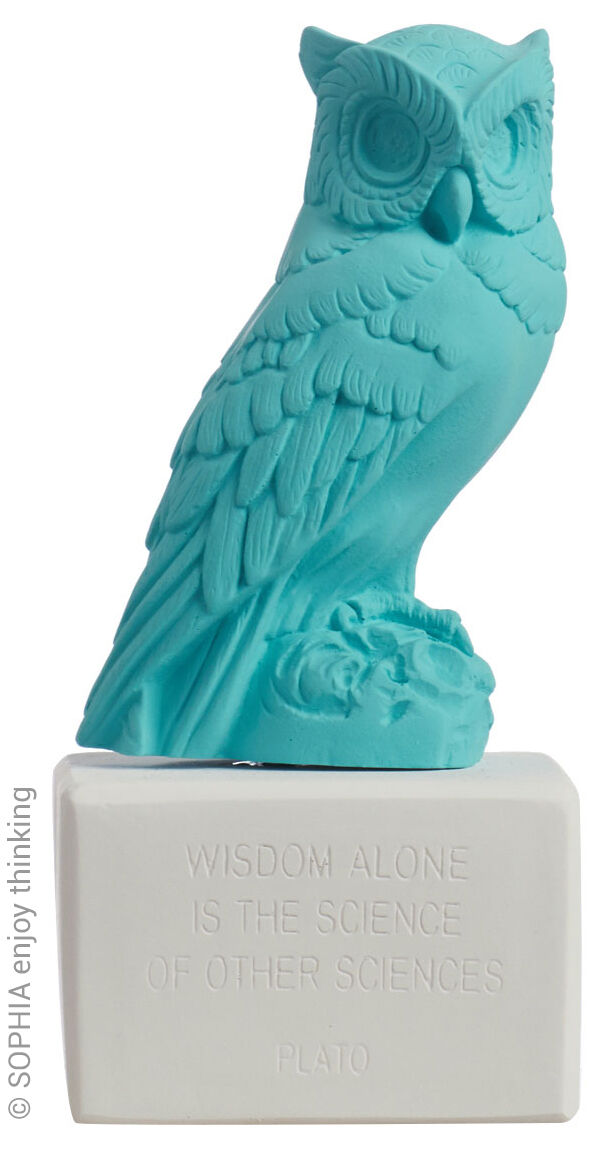 Sculpture "Owl Turquoise" by SOPHIA enjoy thinking