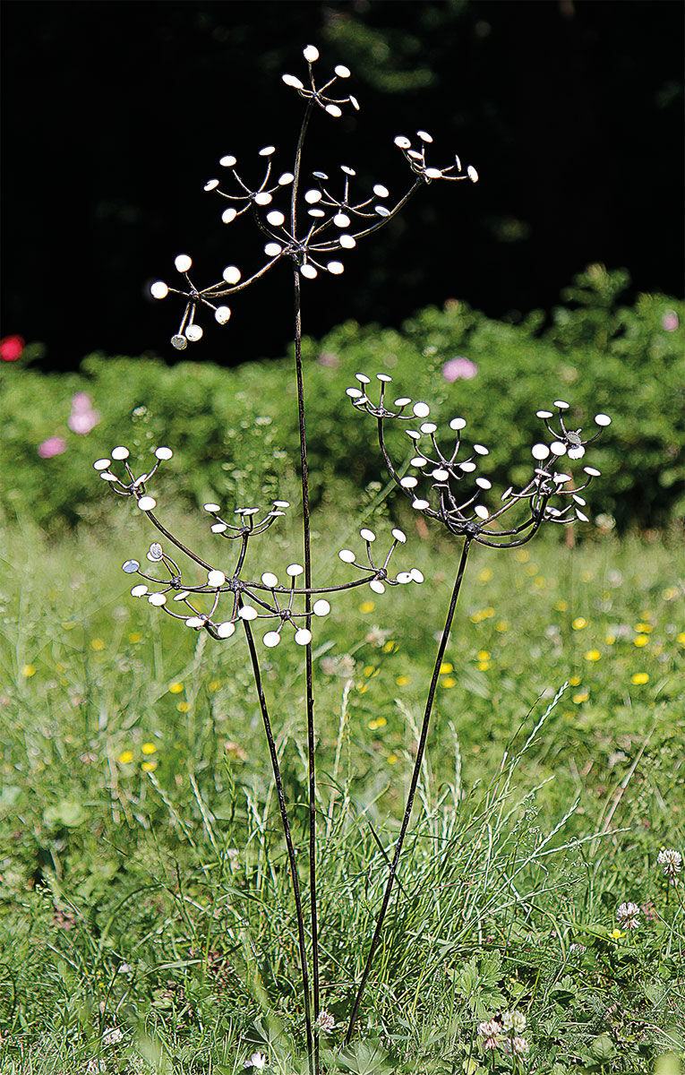 Gartenstecker-Blumenset "Weiße Blüten", 3-teilig