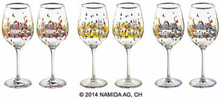 Set of 6 wine glasses "BEAUTY IS A PANACEA - Platinum - White Wine"