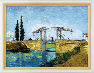Bild "Die Zugbrücke" (1888), gerahmt von Vincent van Gogh