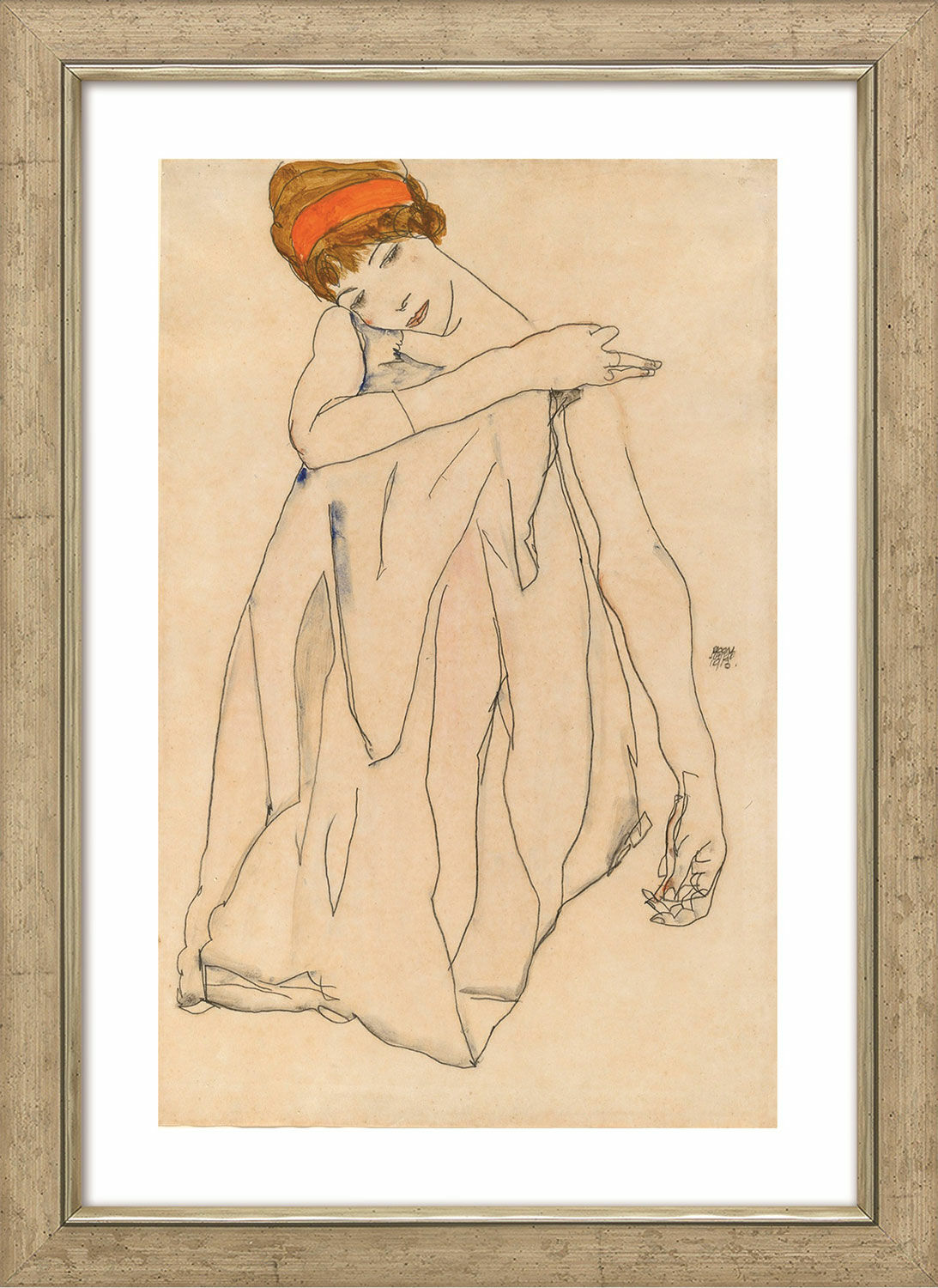 Picture "The Dancer" (1913), framed by Egon Schiele