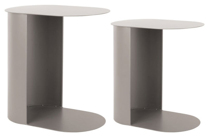 Tavolini "Riqueza Light Grey", set da 2