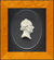 Miniature porcelain picture "Johann Wolfgang von Goethe", framed
