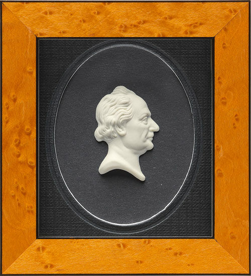 Tableau miniature en porcelaine "Johann Wolfgang von Goethe", encadré