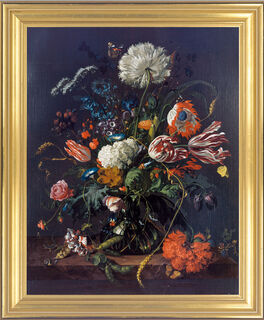 Bild "Blumenvase" (um 1660), gerahmt von Jan Davidsz de Heem