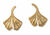 Ginkgo stud earrings in 925 sterling silver, gold-plated