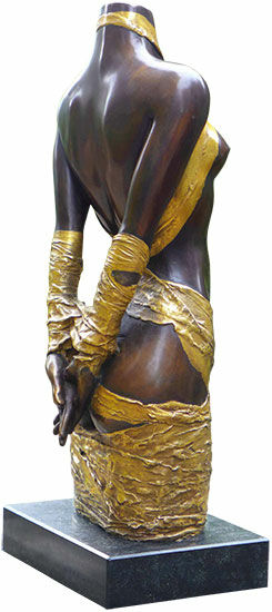Skulptur "Draperie II", Version in Bronze teilvergoldet von Willi Kissmer