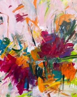 Picture "Abstract flowers" (2023) (Unique piece) by Roswitha Schumacher-Kuckelkorn