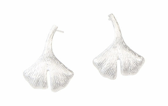 Stud earrings "Ginkgo Leaf"