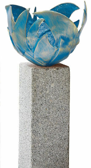 Bol à feu bleu (version avec stèle en granit)