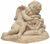 Sculpture de jardin "Cupidon endormi", pierre moulée
