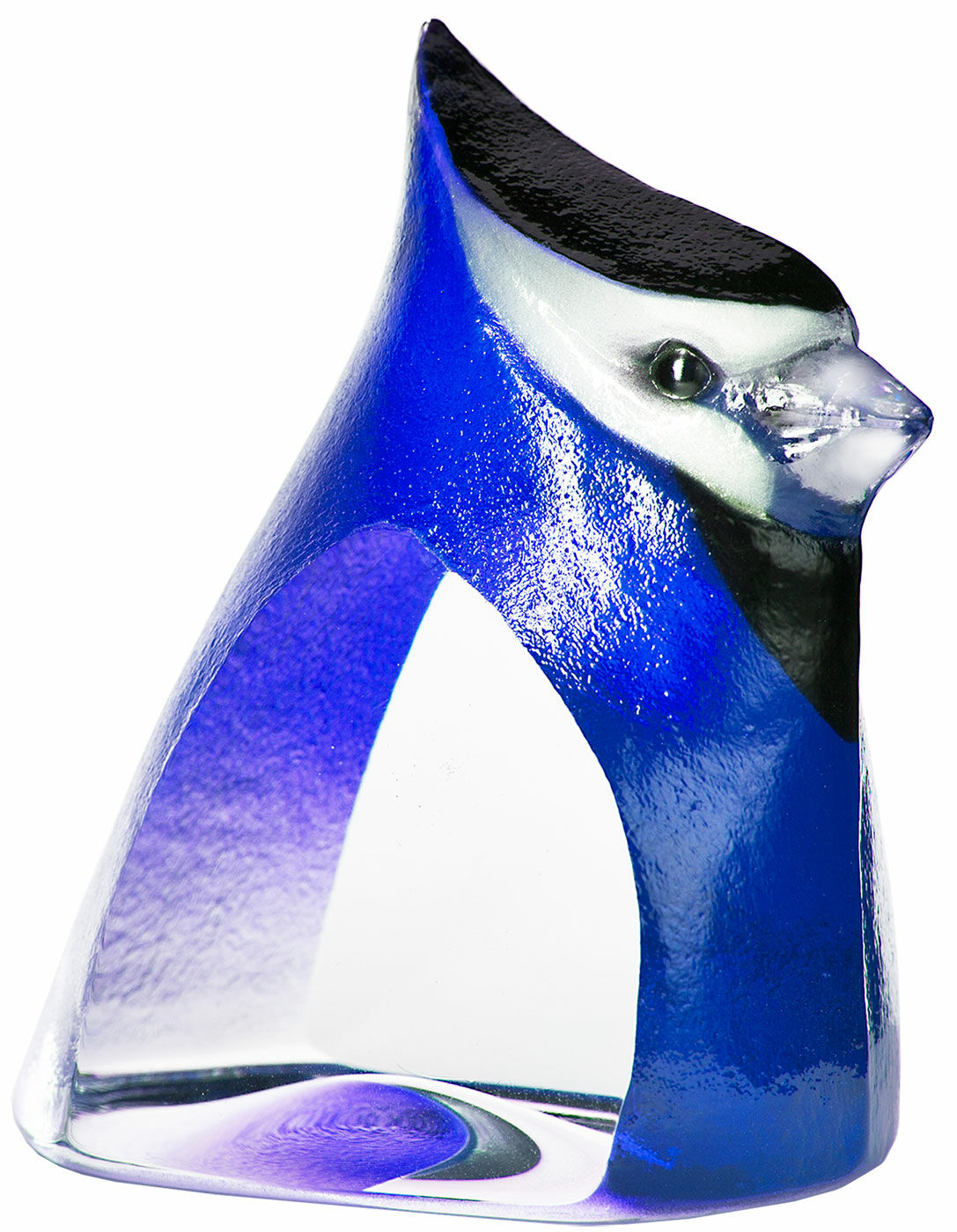Glass object "Birdie", blue version by Mats Jonasson