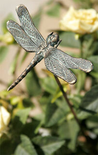 Gartenstecker "Libelle auf Bronzestab"
