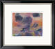 Billede "Stille hav med to dampskibe" (omkring 1946), sort og sølvfarvet indrammet version af Emil Nolde
