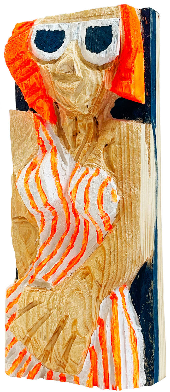Vægmalerirelief "Orange Is The New Red" (2026) (Original / Unikat), træ af Jörg Herz