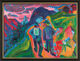 Bild "Alpväg efter åskväder" (ca 1923/24), svart och gyllene inramad version av Ernst Ludwig Kirchner