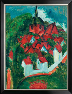 Picture "Burg on Fehmarn" (1912), black and silver-coloured framed version by Ernst Ludwig Kirchner
