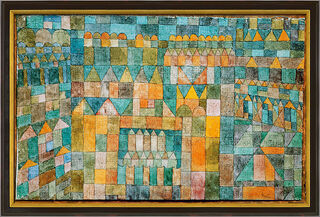 Bild "Tempelviertel von Pert" (1928), gerahmt von Paul Klee