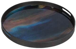 Tablett "Galaxie" mit Hinterglas-Dekor