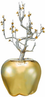 Skulptur "Apple", Edelstahl teilvergoldet