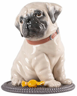 Porzellanfigur "Mopswelpe Puppie Pug"