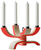 4-arm candle holder "Nordic Light" (flexible, without candles), red version