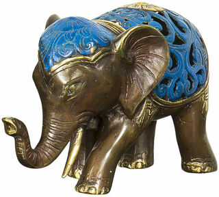 Sculpture "Elephant" (blue version), bronze