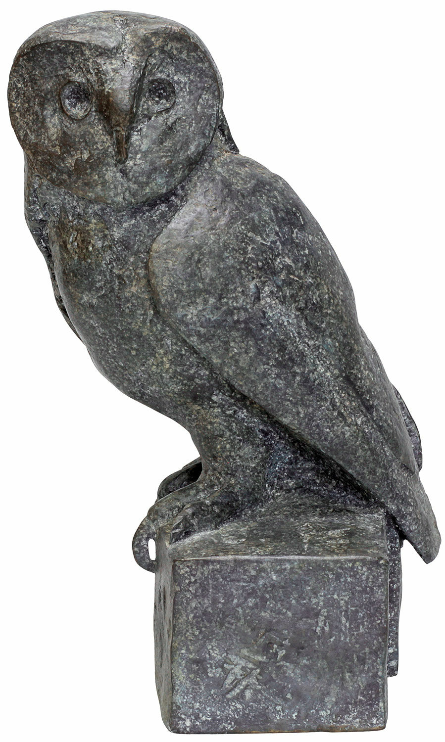 Sculpture "Barn Owl" (2022), version bronze grey patinated by Christoph Fischer