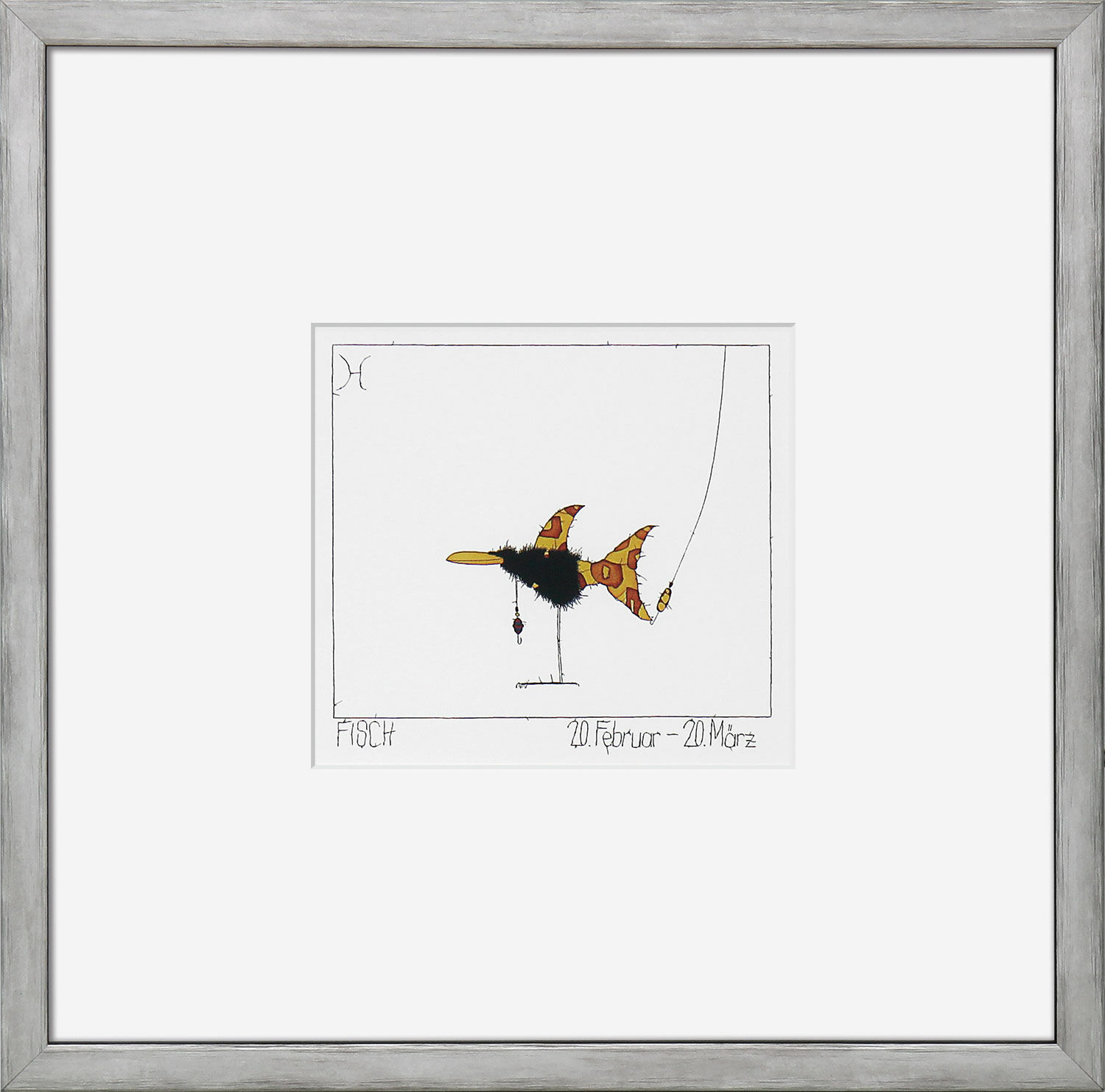 Picture "Zodiac Sign Pisces (20.2.-20.3.)", framed by Michael Ferner