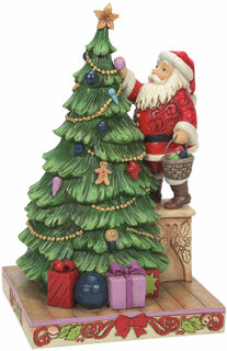 Skulptur "Santa mit Weihnachtsbaum", Kunstguss