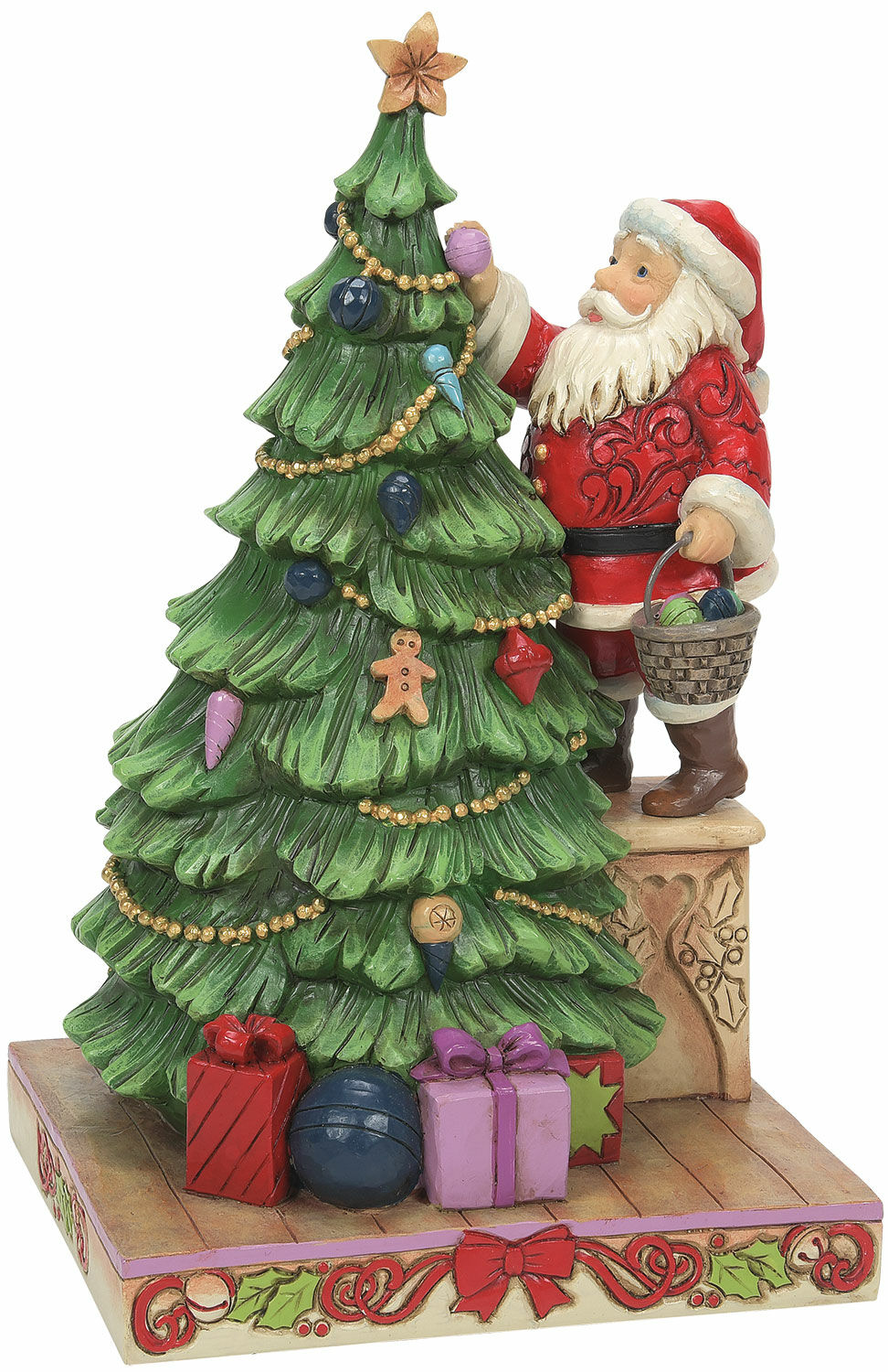 Skulptur "Julemand med juletræ", støbt von Jim Shore