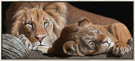 Tableau "Lions", encadré von Gerd Bannuscher