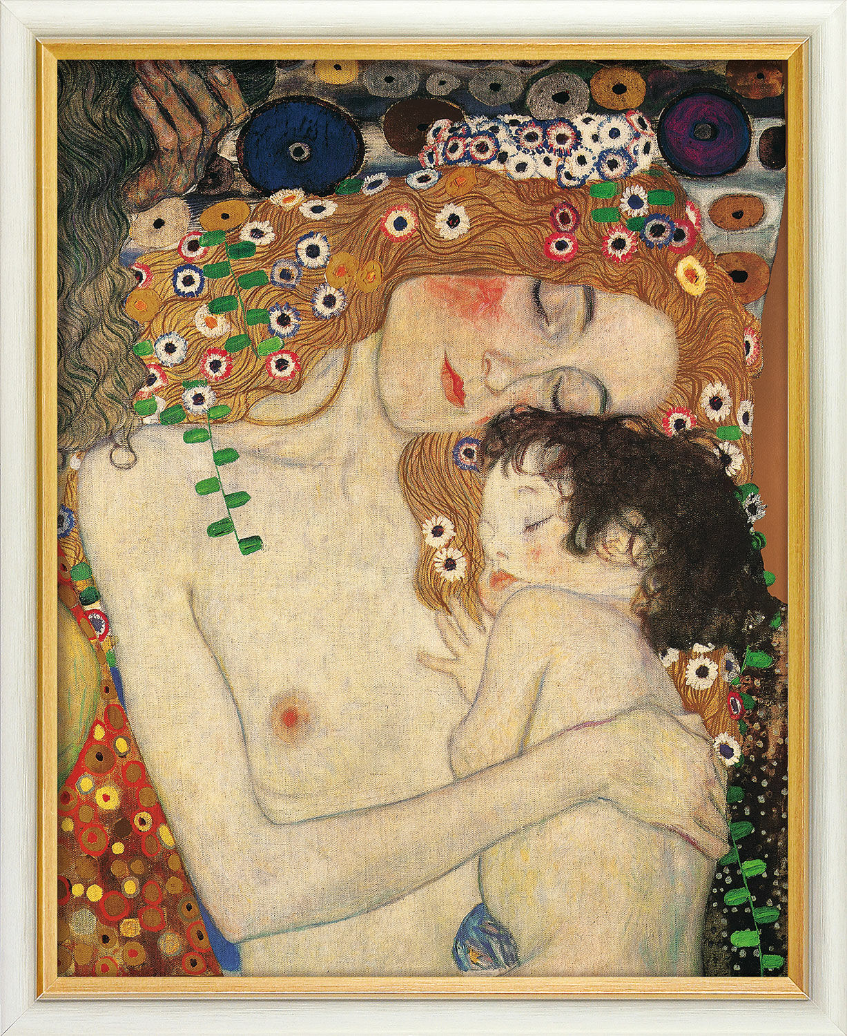 Billede "Mor og barn" (1905), indrammet von Gustav Klimt