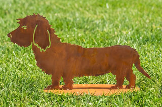 Havepynt / silhuet "Rough-haired Dachshund"