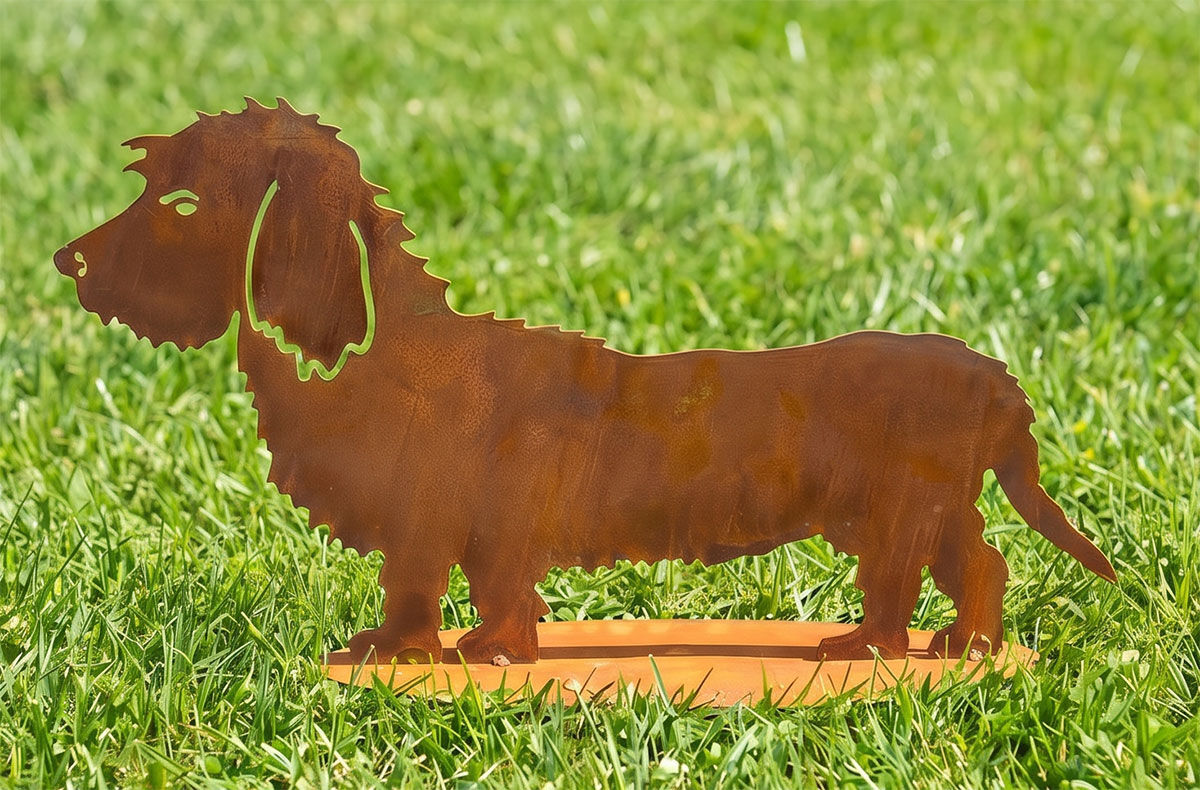 Gartenfigur / Silhouette "Rauhaardackel"