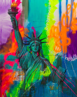 Bild "Lady Liberty" (2023) (Original / Unikat), auf Keilrahmen von Kristin Preugschat