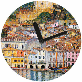 Wall clock "Malcesine on Lake Garda" by Gustav Klimt