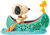 Decoratief beeldje "Snoopy en Woodstock in een kano", gegoten