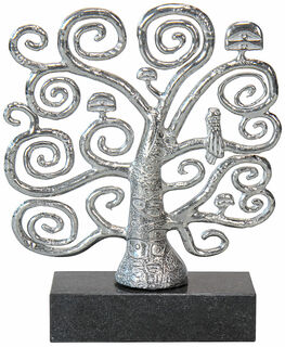 Skulptur "Lebensbaum", Version silberfarben von Gustav Klimt