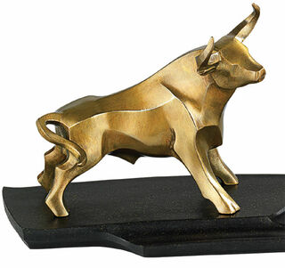 Sculpture pair "Bull and Bear", bronze version by Jürgen Götze