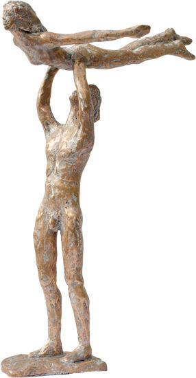 Skulptur "Flyv med mig" (2020), bronze von Dagmar Vogt