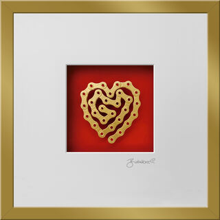 3D-Bild "EIN HERZ FÜR RADFAHRER", gerahmt