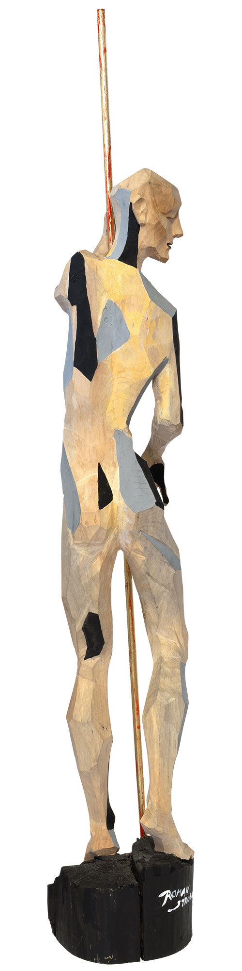 Scultura "Balance" (pezzo originale/unico), legno dipinto a mano di Roman Johann Strobl