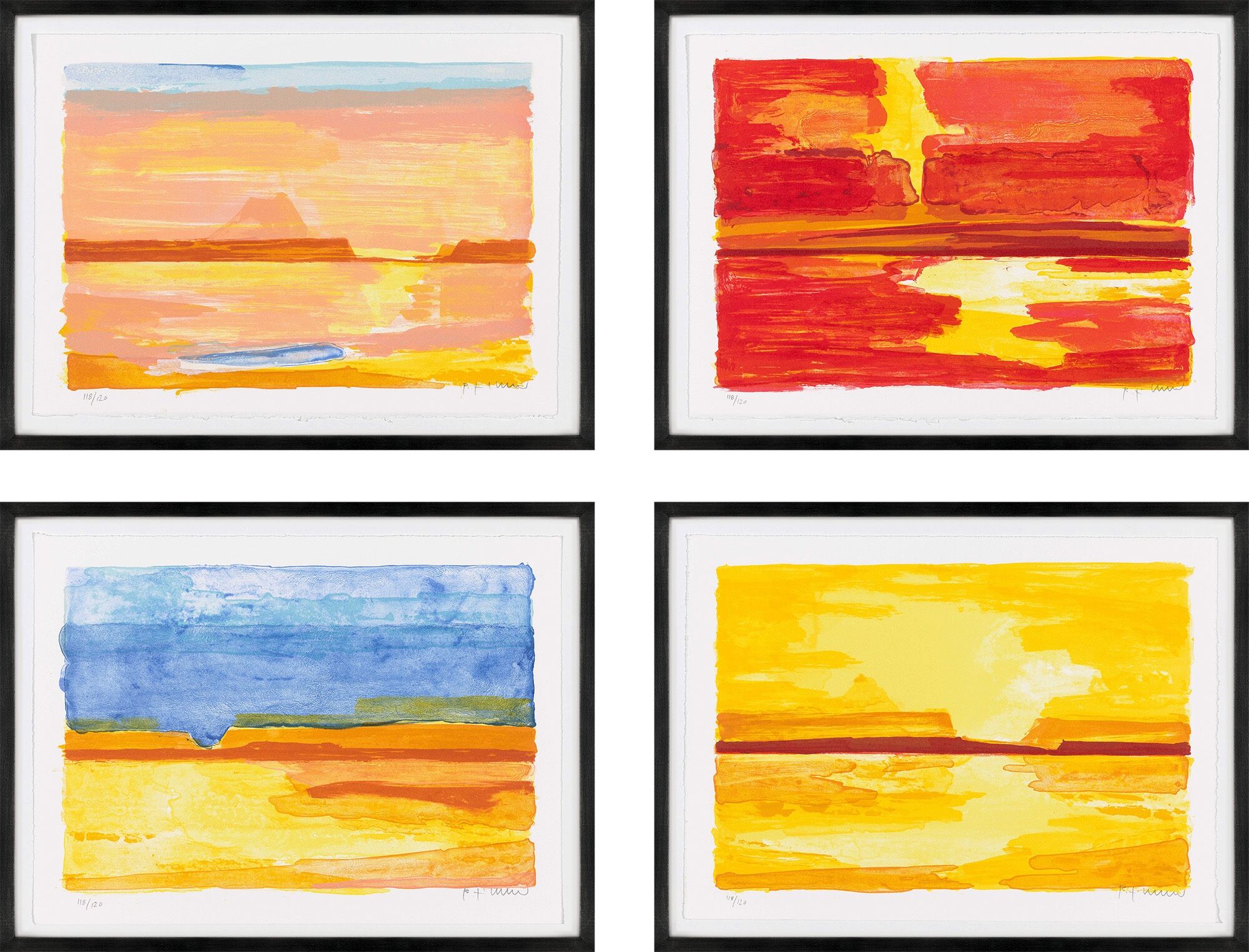 Set van 4 schilderijen „Namibian Suite“ (2002) van Bernd Zimmer