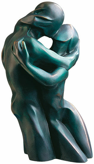 Skulptur "Kysset", bronzeversion von Bernard Kapfer