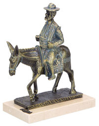 Skulptur "Sancho Panza en Burro", Kunstguss Steinoptik