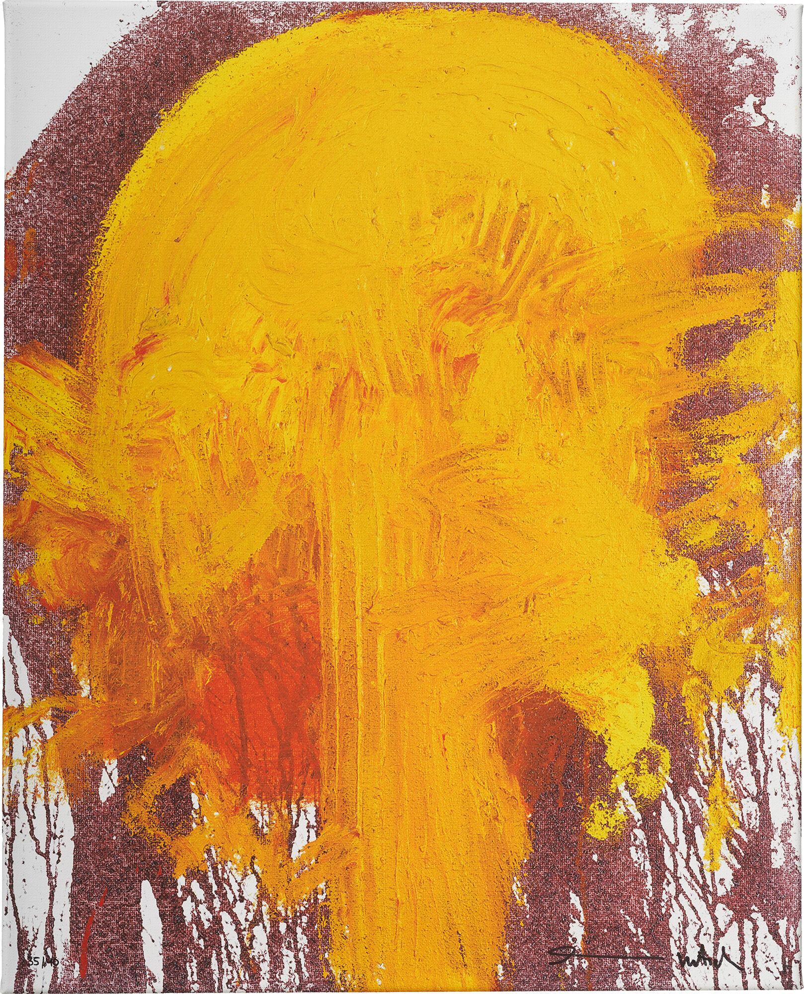 Picture "Poured Picture Yellow" (2014) by Hermann Nitsch