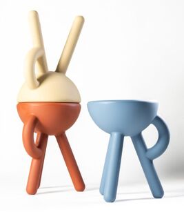 Tavolino "Tubby Stool denim" (per uso interno ed esterno) – progettato da Gerard de Hoop di  Werkwaardig