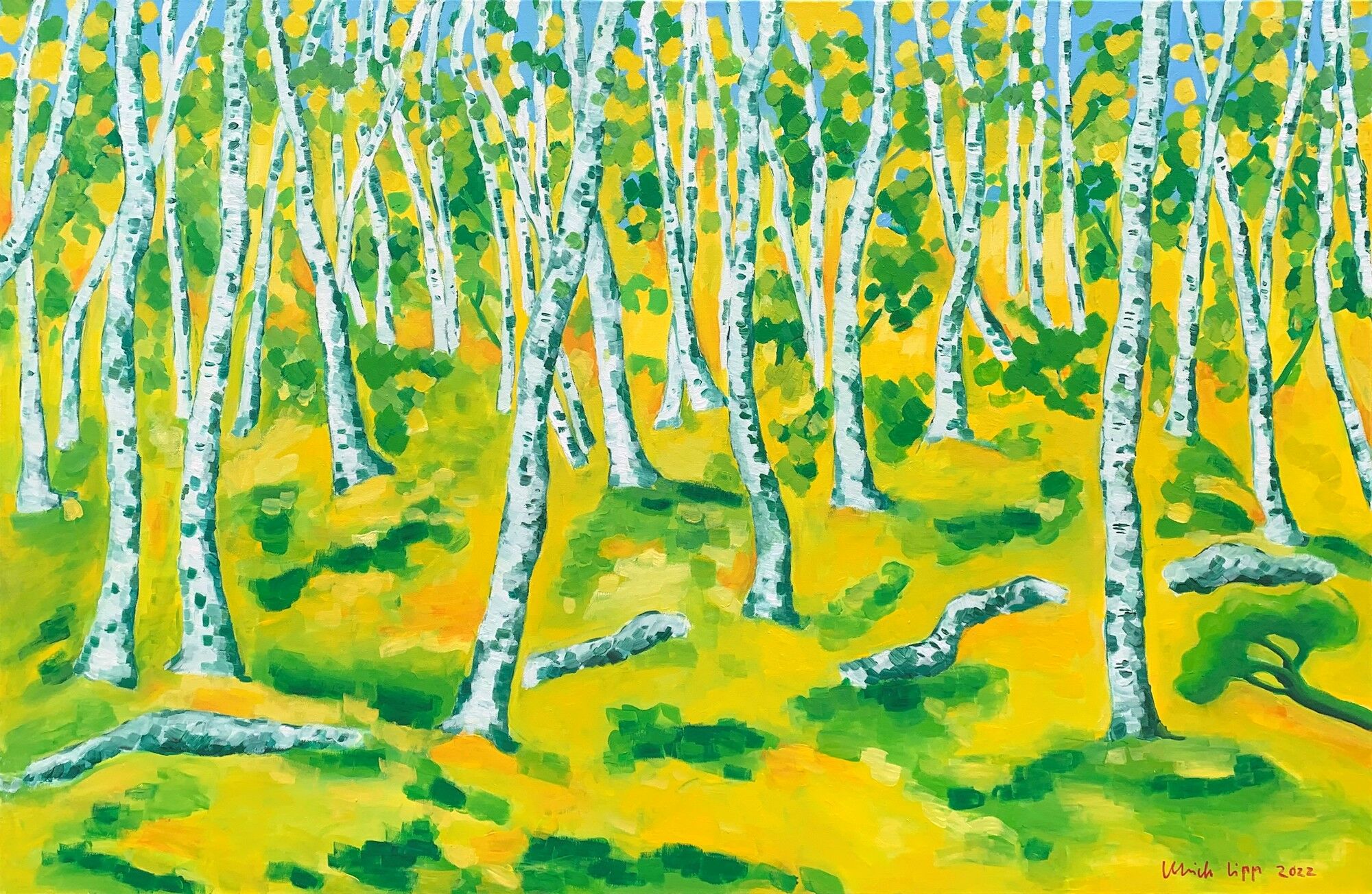 Picture "Birch Forest" (2022) (Unique piece) by Ulrich Lipp